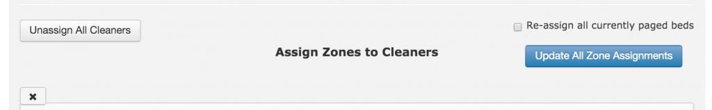 Assign Zone to Cleaners screen shot