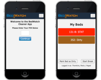 BedWatch Housekeeping App - Sample Screen Shots